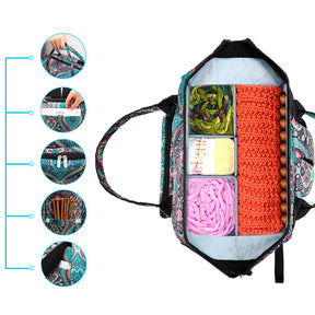 Mochila para Artesanato Crochê e Tricô